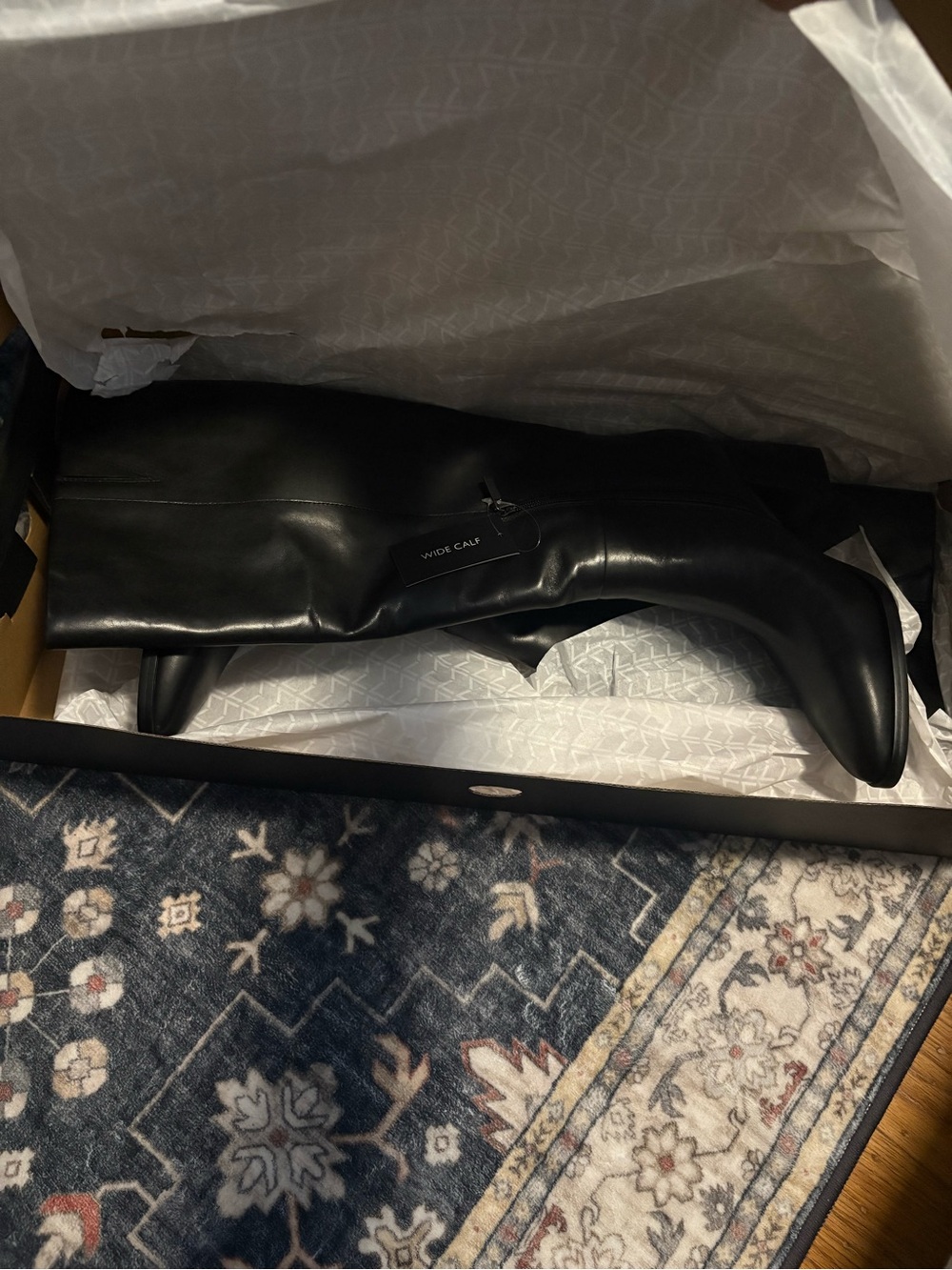 NWT Marc Fisher Black Leather Knee-High Boots